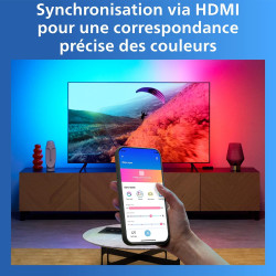 Philips Smart LED Sync Box LED HDMI avec rétroéclairage TV, ruban LED RGBIC pour TV 55-65", synchronisation films, musique, HDMI