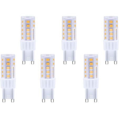 Blaupunkt Lampe LED G9 Capsule 4W 500lm Blanc Chaud pour Lustres, Lot de 6 | Lot économique, Ampoule capsule G9 230V, Faible con