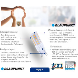 Blaupunkt Lampe LED G9 Capsule 4W 500lm Blanc Chaud pour Lustres, Lot de 6 | Lot économique, Ampoule capsule G9 230V, Faible con