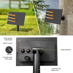 Guirlande lumineuse solaire d'extérieur G40 7 m USB ou solaire à double charge 24 V avec télécommande, minuteur à intensité vari