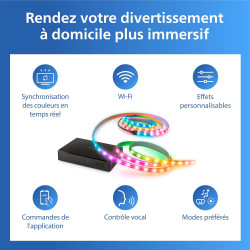 Philips Smart LED HDMI Sync Box with TV Backlight, RGBIC LED Strip for 75-85" TV, Sync with Movies, Music, HDMI 2.0, 4K at 60Hz,