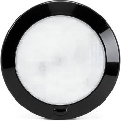Dream Lighting Plafonnier rond 12 V pour caravane, 12,7 cm, 12,7 cm, 5 W, intensité variable, blanc chaud 3000 K, boîtier noir, 