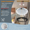 Dream Lighting Plafonnier rond 12 V pour caravane, 12,7 cm, 12,7 cm, 5 W, intensité variable, blanc chaud 3000 K, boîtier noir, 