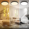 BRILONER - Plafonnier LED, 18W 2000lm, 2700K 3000K 4000K, IP44 Protection éclaboussures, plafonnier lumineux, lampe salle de bai