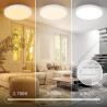 BRILONER - Plafonnier LED, 18W 2000lm, 2700K 3000K 4000K, IP44 Protection éclaboussures, plafonnier lumineux, lampe salle de bai
