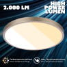 BRILONER - Plafonnier LED, 18W 2000lm, 2700K 3000K 4000K, IP44 Protection éclaboussures, plafonnier lumineux, lampe salle de bai
