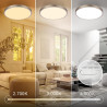 BRILONER - Plafonnier LED, 18W 2000lm, 2700K 3000K 4000K, IP44 Protection éclaboussures, plafonnier lumineux, lampe salle de bai