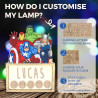 WONDEE Lampe Marvel Les Vengeurs Personnalisable avec Lettres et Dessins, Veilleuse Enfant et Bebe Personnalisée Iron Man, Hulk,