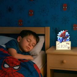 WONDEE Lampe Spider-Man Personnalisable avec Lettres et Dessins, Veilleuse Enfant et Bebe Personnalisée Marvel Spiderman - Decor