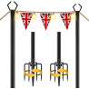 Lot de 2 Guirlandes Lumineuses de 3M, Poteaux Lumineux pour Guirlandes Lumineuses Extérieures avec Crochets Métalliques Idéaux p