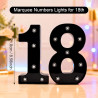 Chiffres lumineux LED - Chiffres lumineux - Chiffres 18 - 21,6 cm - Chiffres lumineux pour 18e anniversaire - Décoration de mari