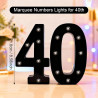 Chiffres lumineux à LED - Chiffres lumineux - Chiffres 40 - 21,6 cm - Chiffres lumineux pour 40e anniversaire - Décoration de ma