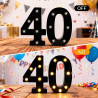 Chiffres lumineux à LED - Chiffres lumineux - Chiffres 40 - 21,6 cm - Chiffres lumineux pour 40e anniversaire - Décoration de ma