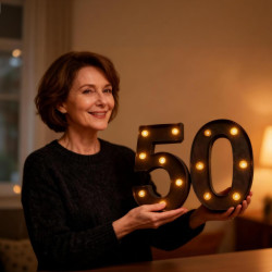 Chiffres lumineux LED - Chiffres lumineux - Chiffres 50 - 21,6 cm - Chiffres lumineux pour 50e anniversaire - Décoration de mari