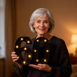 Chiffres lumineux à LED - Chiffres lumineux 60 - 21,6 cm - Chiffres lumineux pour 60e anniversaire - Décoration de mariage - Déc