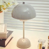 TRIXES Lampe de table champignon gris rechargeable – Lampe de table sans fil à intensité variable, 3 couleurs de lumière LED rég