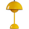 TRIXES Lampe de table rechargeable en forme de champignon jaune moutarde - Lampe portable sans fil - 2000 mAh - Rechargeable par