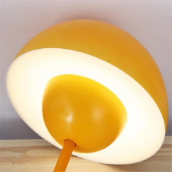 TRIXES Lampe de table rechargeable en forme de champignon jaune moutarde - Lampe portable sans fil - 2000 mAh - Rechargeable par