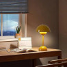 TRIXES Lampe de table rechargeable en forme de champignon jaune moutarde - Lampe portable sans fil - 2000 mAh - Rechargeable par