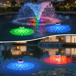 Toowell Éclairage de piscine solaire étanche à LED avec télécommande, RVB, minuterie, 6 couleurs, 12 modes, éclairage flottant p