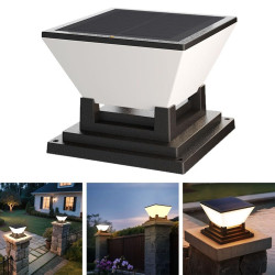 Lampes piliers solaires pour jardin extérieur, IP65 étanche à LED avec 3 températures de couleur, chemin à énergie solaire pour 