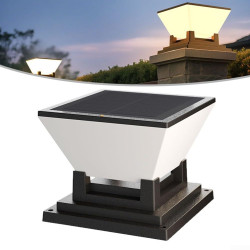 Lampes piliers solaires pour jardin extérieur, IP65 étanche à LED avec 3 températures de couleur, chemin à énergie solaire pour 