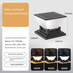 Lampes piliers solaires pour jardin extérieur, IP65 étanche à LED avec 3 températures de couleur, chemin à énergie solaire pour 
