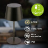 BRILONER - Lampe de table sans fil, variateur tactile continu, fonction mémoire, ip44, câble usb-c, batterie remplaçable, lampe 