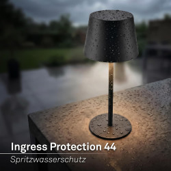BRILONER - Lampe de table sans fil, variateur tactile continu, fonction mémoire, ip44, câble usb-c, batterie remplaçable, lampe 