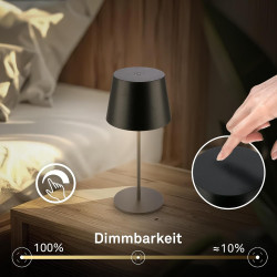 BRILONER - Lampe de table sans fil, variateur tactile continu, fonction mémoire, ip44, câble usb-c, batterie remplaçable, lampe 