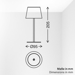 BRILONER - Lampe de table sans fil, variateur tactile continu, fonction mémoire, ip44, câble usb-c, batterie remplaçable, lampe 