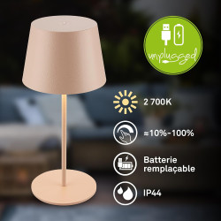 Briloner - lampe de table sans fil, variateur tactile continu, fonction mémoire, ip44, câble usb-c, batterie remplaçable, lampe 