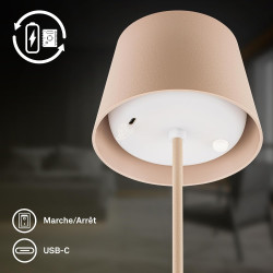 Briloner - lampe de table sans fil, variateur tactile continu, fonction mémoire, ip44, câble usb-c, batterie remplaçable, lampe 