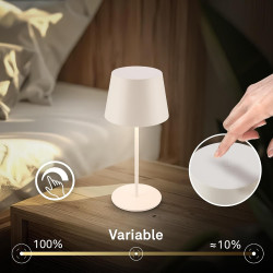 BRILONER - Lampe de table sans fil, variateur tactile continu, fonction mémoire, ip44, câble usb-c, batterie remplaçable, lampe 