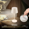 BRILONER - Lampe de table sans fil, variateur tactile continu, fonction mémoire, ip44, câble usb-c, batterie remplaçable, lampe 