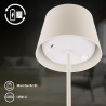 BRILONER - Lampe de table sans fil, variateur tactile continu, fonction mémoire, ip44, câble usb-c, batterie remplaçable, lampe 
