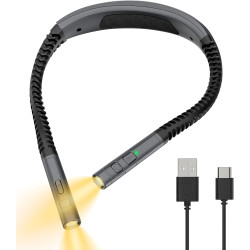 Zivacate Lampe de Lecture de Cou Rechargeable, 3 Températures & 5 Niveaux Réglables, Mains Libres, Minuterie 30/60 Min, Gradatio