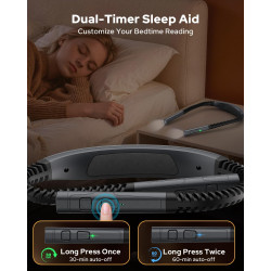 Zivacate Lampe de Lecture de Cou Rechargeable, 3 Températures & 5 Niveaux Réglables, Mains Libres, Minuterie 30/60 Min, Gradatio