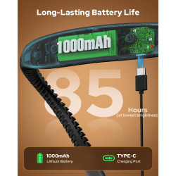 Zivacate Lampe de Lecture de Cou Rechargeable, 3 Températures & 5 Niveaux Réglables, Mains Libres, Minuterie 30/60 Min, Gradatio
