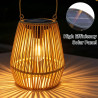 Lot de 2 lanternes solaires pour extérieur, lampes solaires de jardin à suspendre, lanterne tressée en fibre naturelle, lampes s