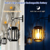 Lot de 2 lampes solaires à suspendre pour l'extérieur - Lanternes solaires rétro à LED - Décoration de jardin - Étanche - En mét