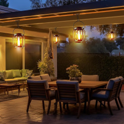 Lot de 2 lampes solaires à suspendre pour l'extérieur - Lanternes solaires rétro à LED - Décoration de jardin - Étanche - En mét