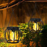Lot de 2 lampes solaires à suspendre pour l'extérieur - Lanternes solaires rétro à LED - Décoration de jardin - Étanche - En mét
