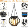 Lot de 2 lampes solaires à suspendre pour l'extérieur - Lanternes solaires rétro à LED - Décoration de jardin - Étanche - En mét