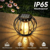 Lot de 2 lampes solaires à suspendre pour l'extérieur - Lanternes solaires rétro à LED - Décoration de jardin - Étanche - En mét