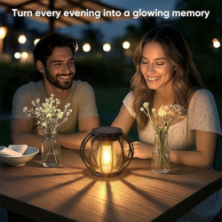 Lot de 2 lampes solaires à suspendre pour l'extérieur - Lanternes solaires rétro à LED - Décoration de jardin - Étanche - En mét