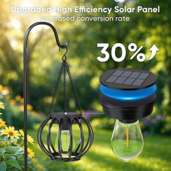 Lot de 2 lampes solaires à suspendre pour l'extérieur - Lanternes solaires rétro à LED - Décoration de jardin - Étanche - En mét