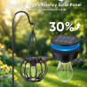 Lot de 2 lampes solaires à suspendre pour l'extérieur - Lanternes solaires rétro à LED - Décoration de jardin - Étanche - En mét
