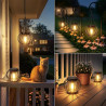Lot de 2 lampes solaires à suspendre pour l'extérieur - Lanternes solaires rétro à LED - Décoration de jardin - Étanche - En mét