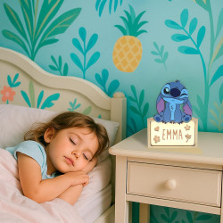 WONDEE Lampe Stitch Personnalisable [Comprend Kit de Lettres et Dessins], Disney Veilleuse Stich Bébé et Enfant Personnalisée - 